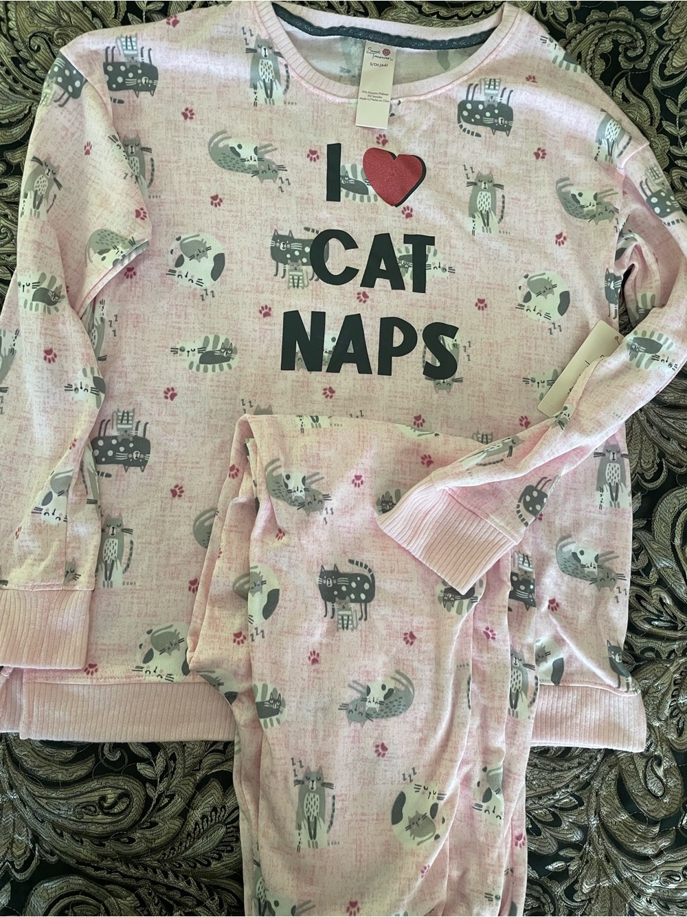 Secret Treasures Pink 'I ♥ CAT NAPS' Pajama Set